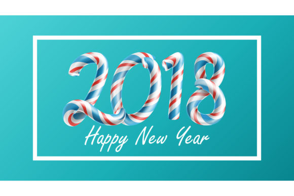 2018 Happy New Year Vector. 3D Number