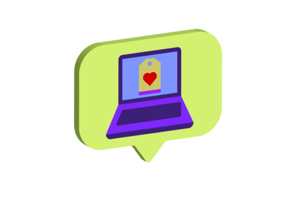 3D Icon Laptop Label
