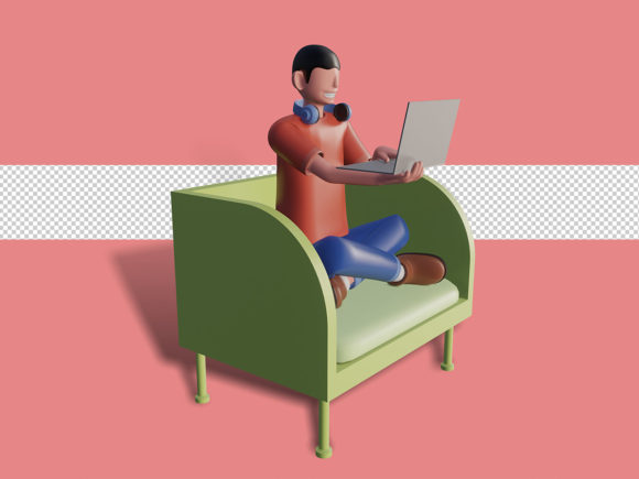 3D Illustration of Remote Working Scenes