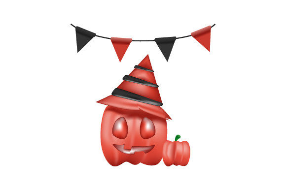 3d Render Halloween Pumpkin with Bunting