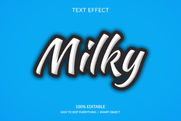 3D White Black Stroke Text Effect