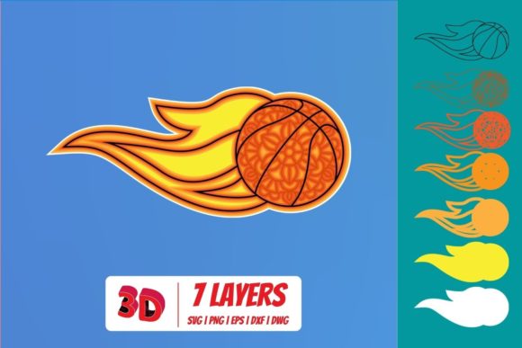 Basketball 3 3D Layered SVG Cut File