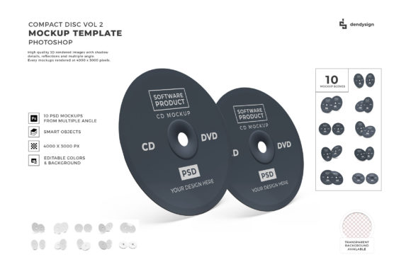 Compact Disc 3D Mockup Template Bundle 2: A Versatile Tool for Creative Professionals