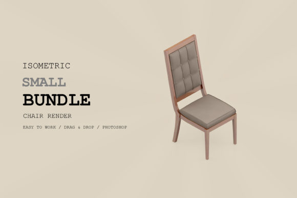 Elevate Design with Isometric Chair 3D Render Pack 82