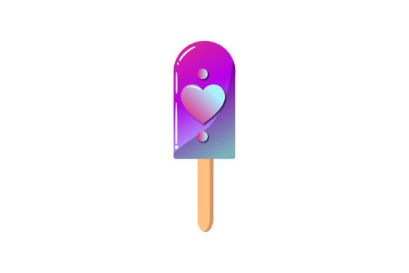 Food Icon Gradation Ice Cream 3D Love
