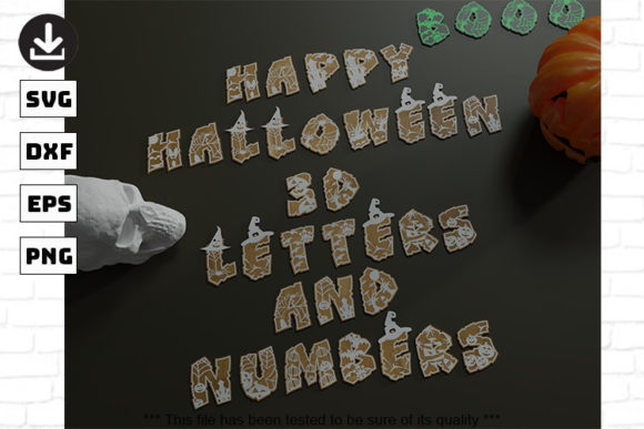 Halloween Alphabet 3D Letters Numbers and Symbols in Digital Design