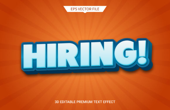 Hiring Now 3D Editable Text Effect Prem