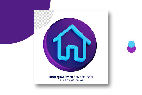 Home Icon in 3d Rendering Premium: Enhancing Design and User Experience