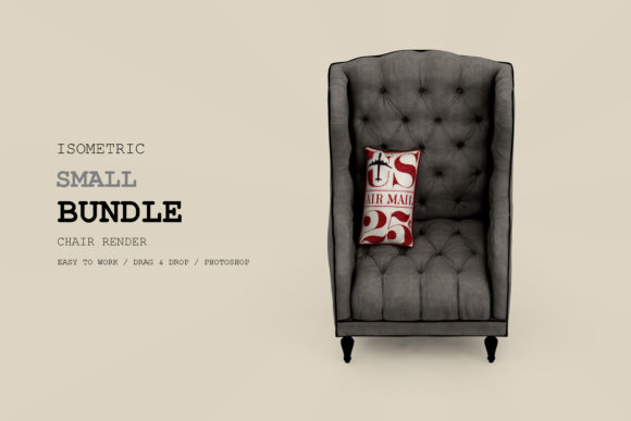 Isometric Armchair 3D Rendering Pac 114