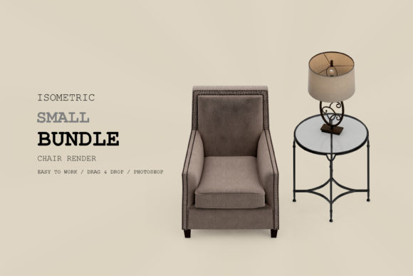 Isometric Armchair 3D Rendering Pack 86