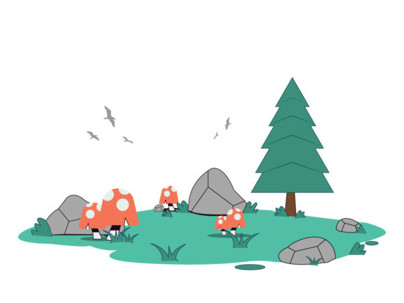 Mushroom 3D View Field Vector: A New Dimension in Digital Exploration