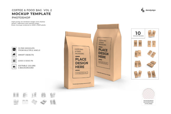 Revolutionizing Visual Storytelling: The Coffee Food Bag 3D Mockup Bundle Vol 2