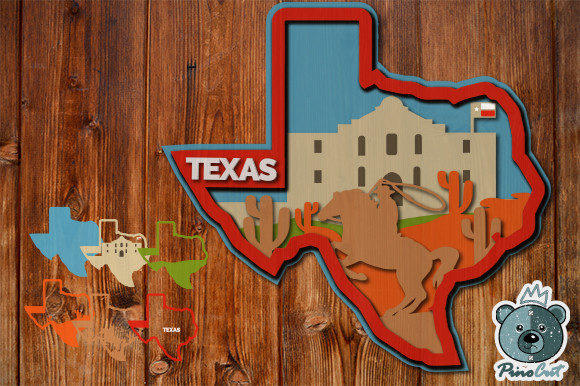 Texas, 3D Layered Tropical Texas: A Unique Blend of Landscape and Design